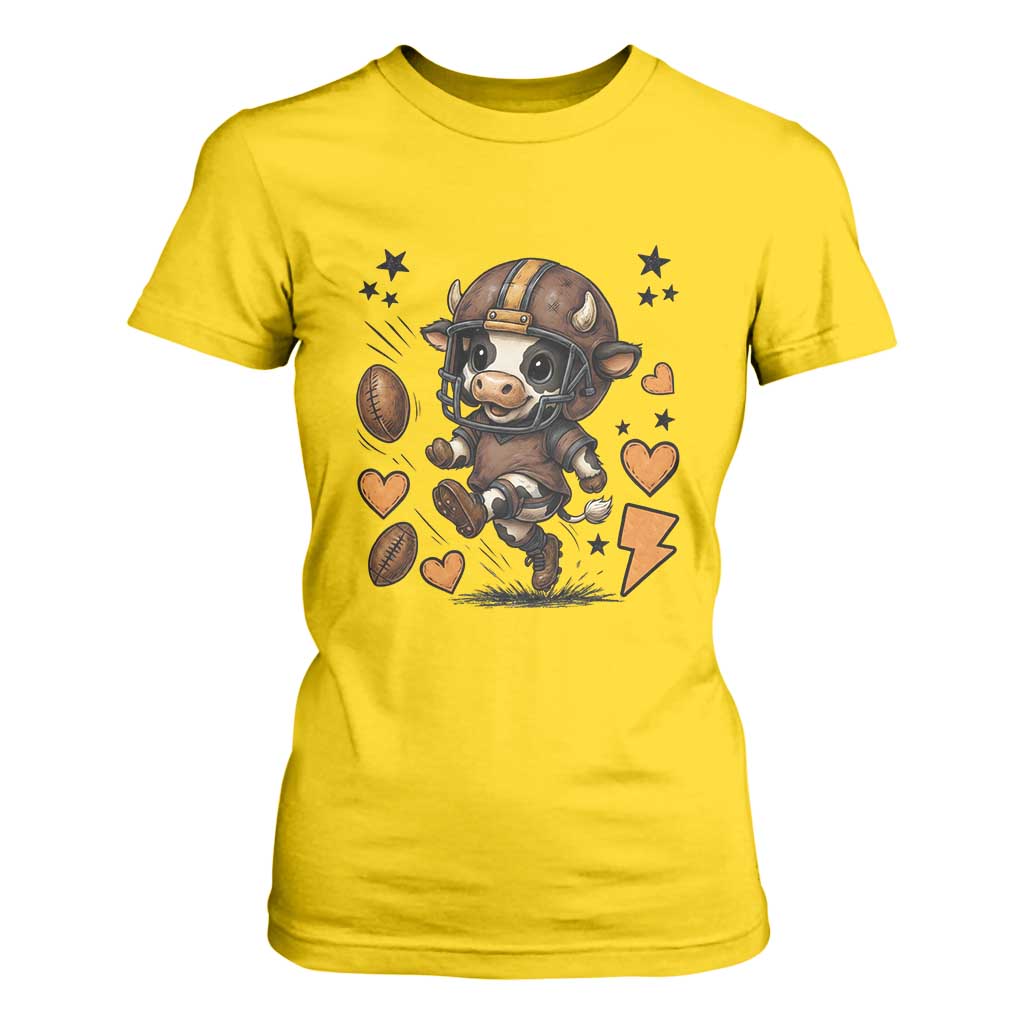 Football Lover T Shirt For Women Cute Dairy Cow Playing Football TS12 Daisy Print Your Wear