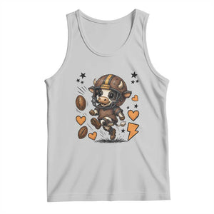 Football Lover Tank Top Cute Dairy Cow Playing Football TS12 Ash Print Your Wear