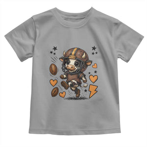 Football Lover Toddler T Shirt Cute Dairy Cow Playing Football TS12 Sport Gray Print Your Wear
