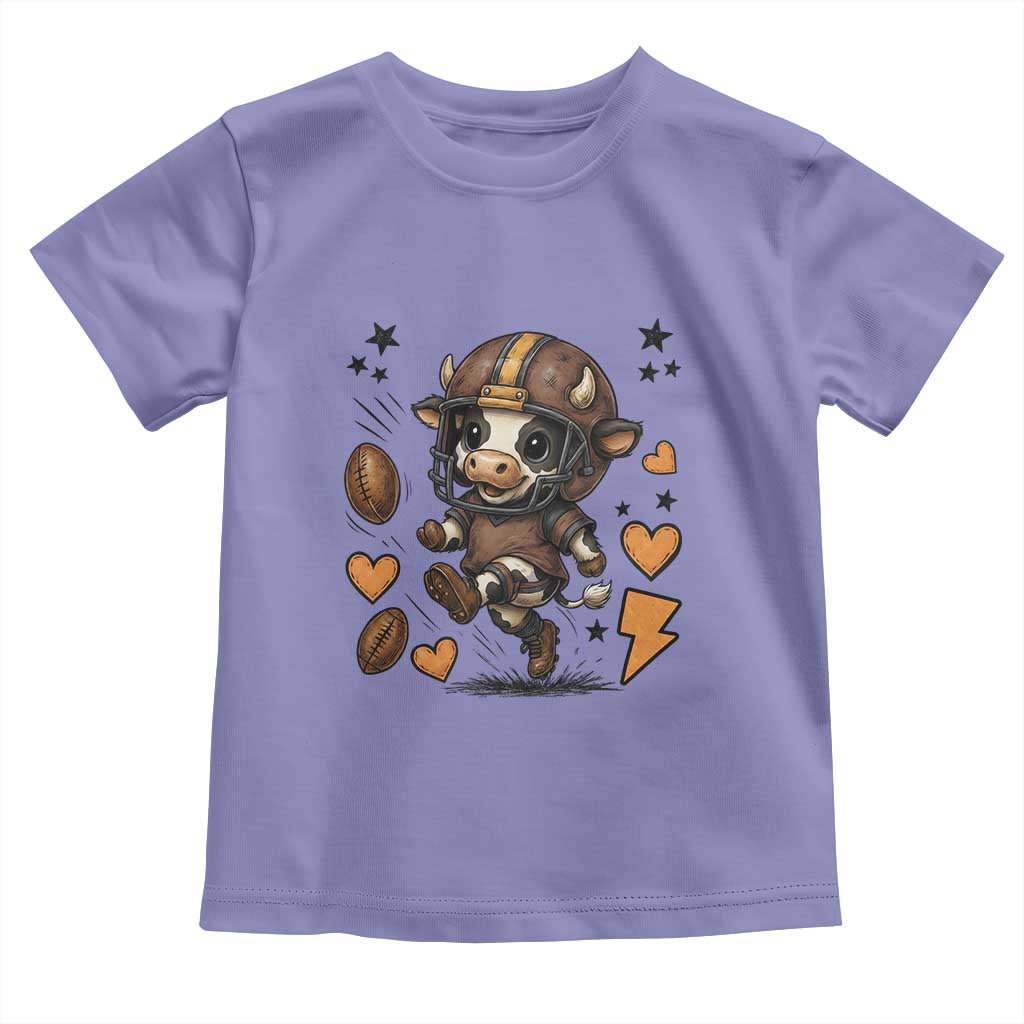 Football Lover Toddler T Shirt Cute Dairy Cow Playing Football TS12 Violet Print Your Wear
