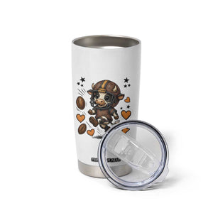 Football Lover Tumbler Cup Cute Dairy Cow Playing Football TS12 Print Your Wear