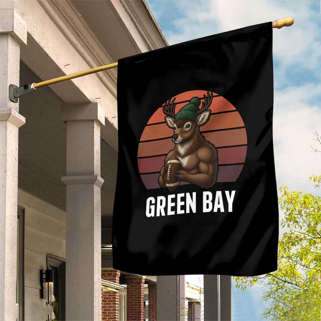 Deer Green Bay Football Garden Flag Retro Vintage Style TS12 Print Your Wear