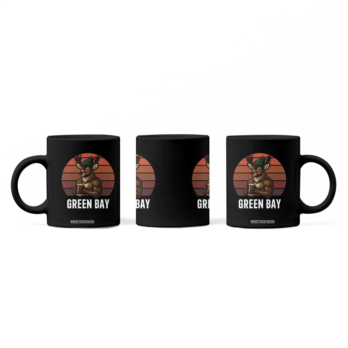 Deer Green Bay Football Coffee Mug Retro Vintage Style TS12 Print Your Wear