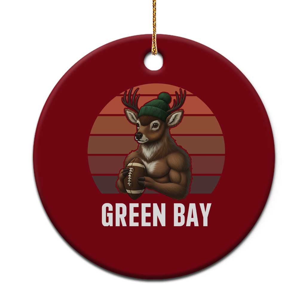 Deer Green Bay Football Ceramic Ornament Retro Vintage Style TS12 1pc Red Print Your Wear
