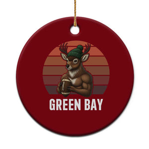 Deer Green Bay Football Ceramic Ornament Retro Vintage Style TS12 1pc Red Print Your Wear