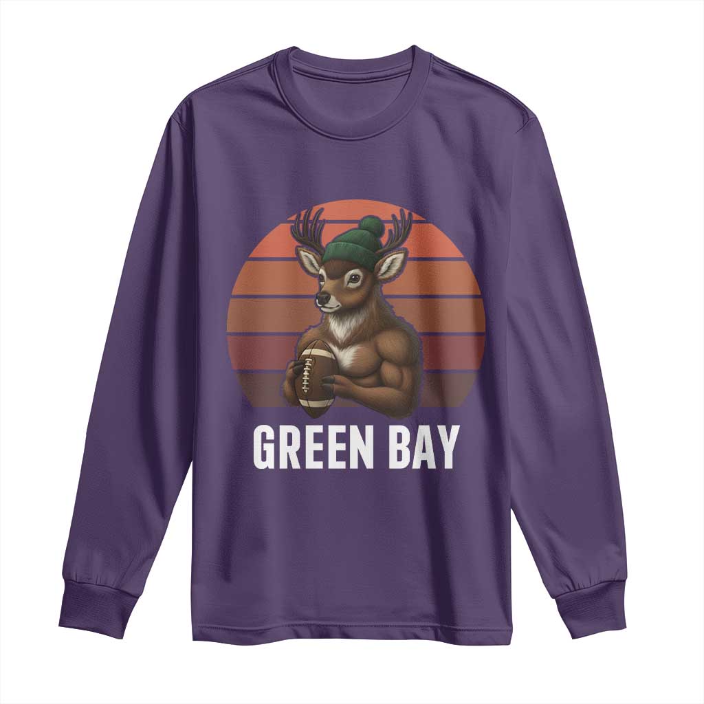 Deer Green Bay Football Long Sleeve Shirt Retro Vintage Style TS12 Purple Print Your Wear