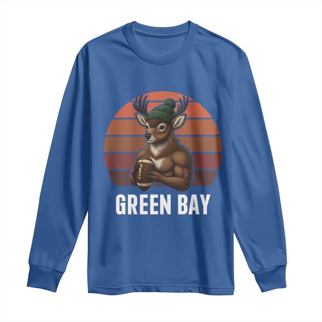 Deer Green Bay Football Long Sleeve Shirt Retro Vintage Style TS12 Royal Blue Print Your Wear