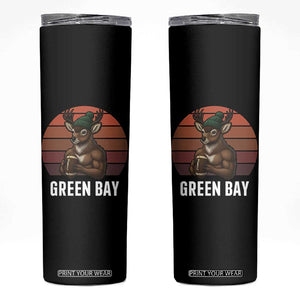 Deer Green Bay Football Skinny Tumbler Retro Vintage Style TS12 Black Print Your Wear