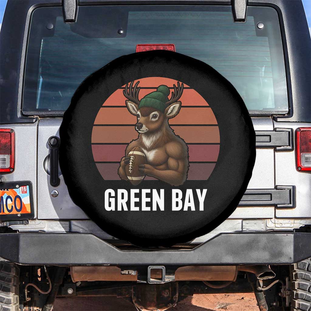 Deer Green Bay Football Spare Tire Cover Retro Vintage Style TS12 No hole Black Print Your Wear