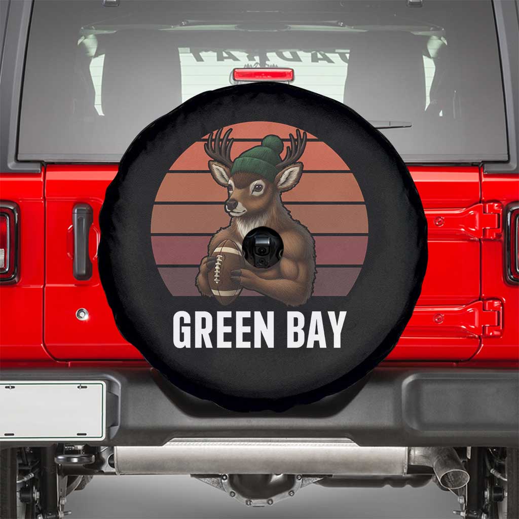 Deer Green Bay Football Spare Tire Cover Retro Vintage Style TS12 Black Print Your Wear