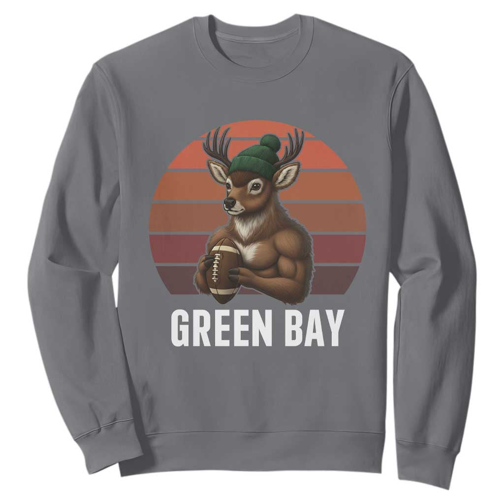 Deer Green Bay Football Sweatshirt Retro Vintage Style TS12 Charcoal Print Your Wear