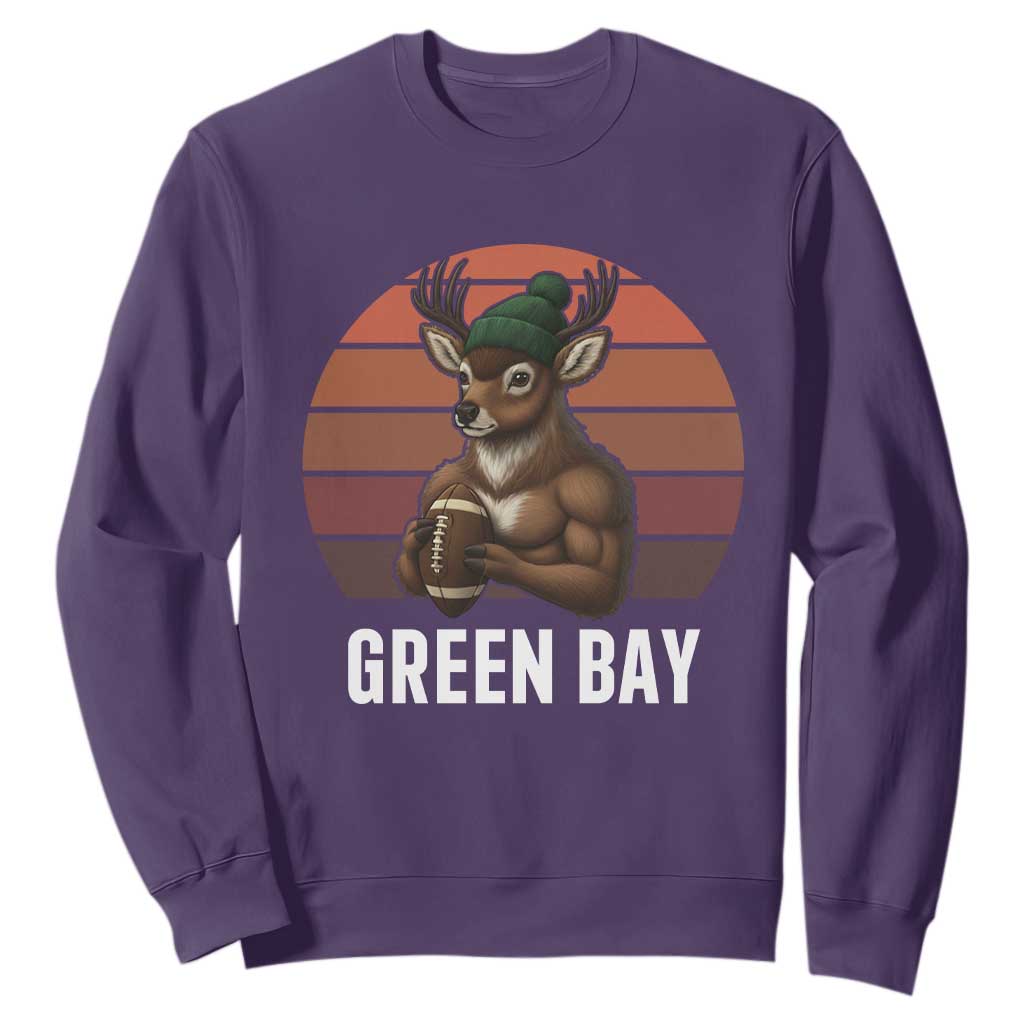 Deer Green Bay Football Sweatshirt Retro Vintage Style TS12 Purple Print Your Wear