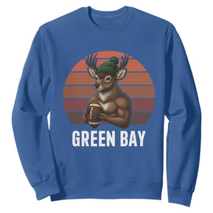 Deer Green Bay Football Sweatshirt Retro Vintage Style TS12 Royal Blue Print Your Wear