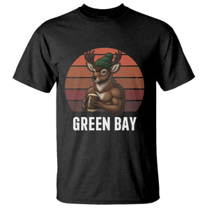 Deer Green Bay Football T Shirt Retro Vintage Style TS12 Black Print Your Wear