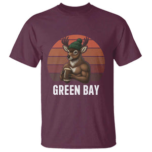 Deer Green Bay Football T Shirt Retro Vintage Style TS12 Maroon Print Your Wear