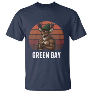 Deer Green Bay Football T Shirt Retro Vintage Style TS12 Navy Print Your Wear
