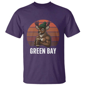 Deer Green Bay Football T Shirt Retro Vintage Style TS12 Purple Print Your Wear