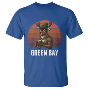 Deer Green Bay Football T Shirt Retro Vintage Style TS12 Royal Blue Print Your Wear