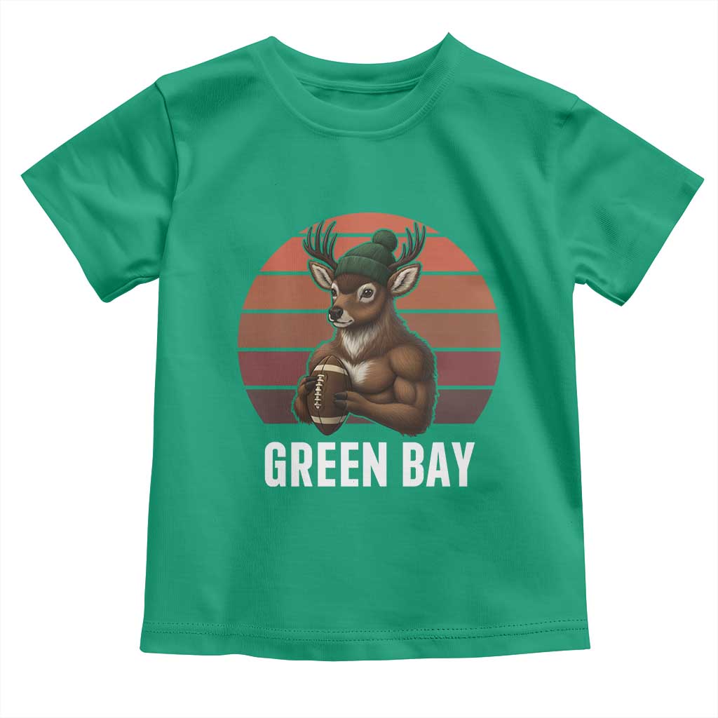 Deer Green Bay Football Toddler T Shirt Retro Vintage Style TS12 Irish Green Print Your Wear
