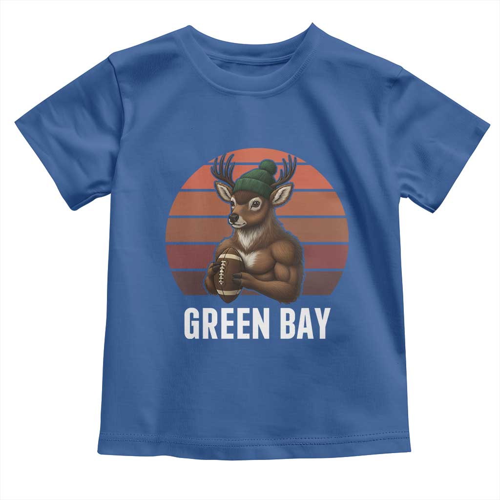 Deer Green Bay Football Toddler T Shirt Retro Vintage Style TS12 Royal Blue Print Your Wear