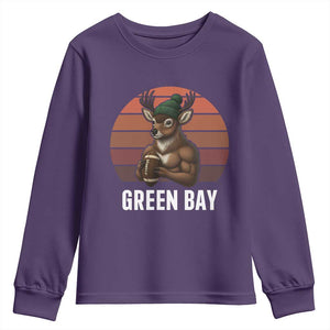 Deer Green Bay Football Youth Sweatshirt Retro Vintage Style TS12 Purple Print Your Wear