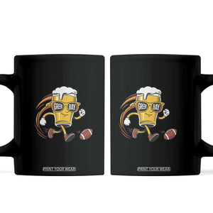 Funny Beer Mug Playing Football Coffee Mug Team Supporter Green Bay Gift TS12 Black Print Your Wear