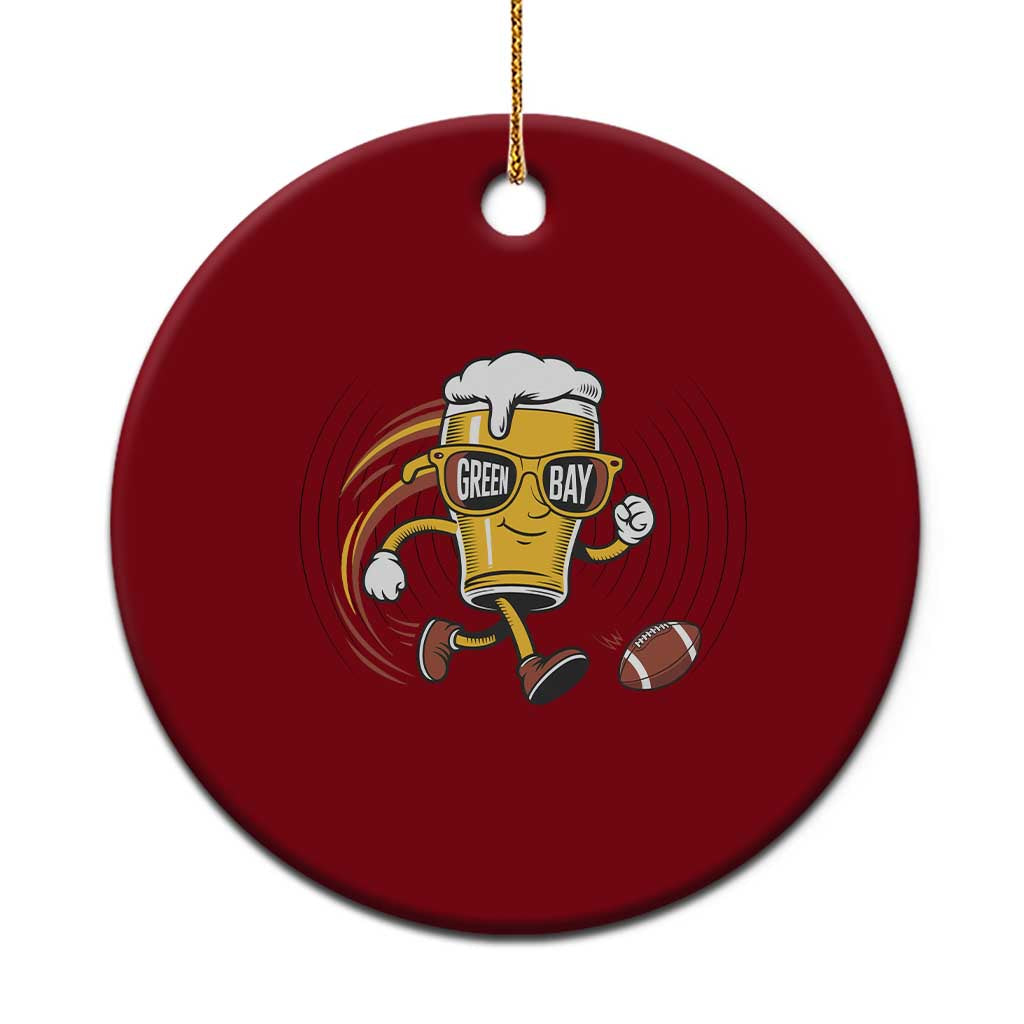 Funny Beer Mug Playing Football Ceramic Ornament Team Supporter Green Bay Gift TS12 1pc Red Print Your Wear