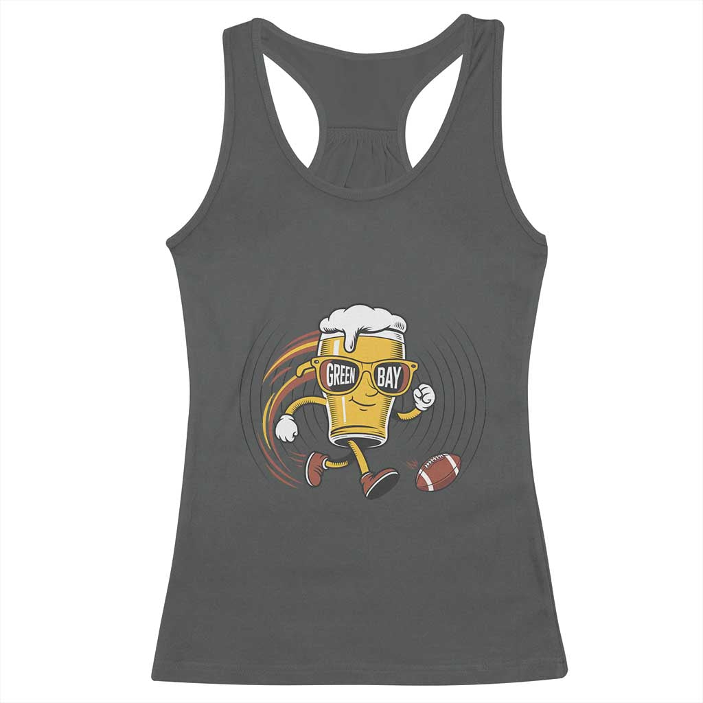 Funny Beer Mug Playing Football Racerback Tank Top Team Supporter GFF Gift TS12 Dark Heather Print Your Wear