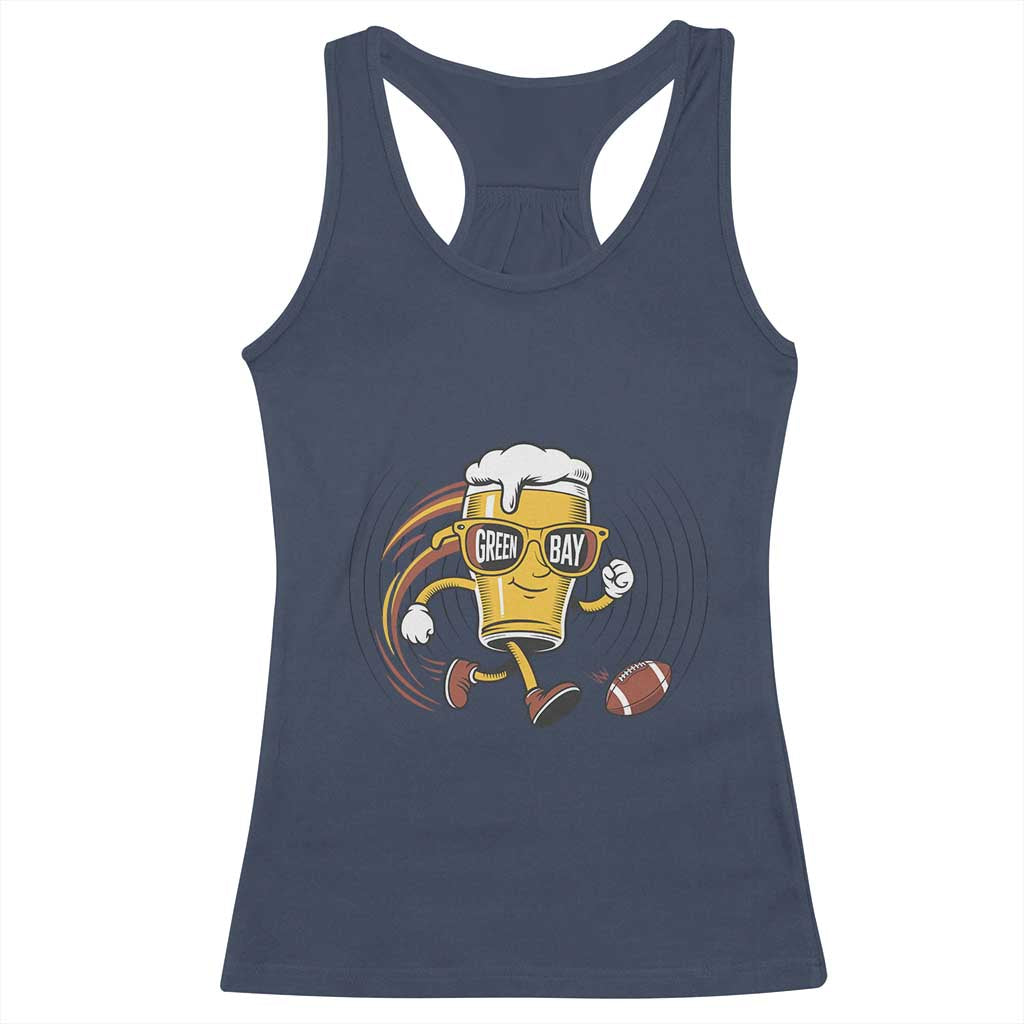 Funny Beer Mug Playing Football Racerback Tank Top Team Supporter GFF Gift TS12 Navy Print Your Wear