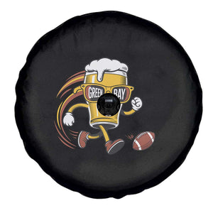 Funny Beer Mug Playing Football Spare Tire Cover Team Supporter Green Bay Gift TS12 Print Your Wear