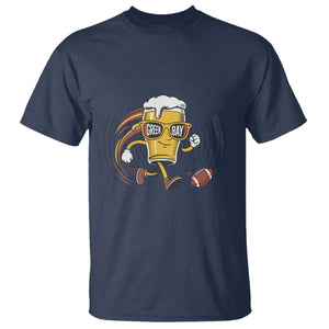 Funny Beer Mug Playing Football T Shirt Team Supporter Green Bay Gift TS12 Navy Print Your Wear