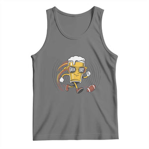 Funny Beer Mug Playing Football Tank Top Team Supporter Green Bay Gift TS12 Black Heather Print Your Wear