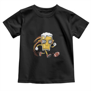 Funny Beer Mug Playing Football Toddler T Shirt Team Supporter Green Bay Gift TS12 Black Print Your Wear