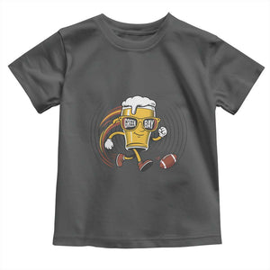 Funny Beer Mug Playing Football Toddler T Shirt Team Supporter Green Bay Gift TS12 Dark Heather Print Your Wear