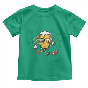 Funny Beer Mug Playing Football Toddler T Shirt Team Supporter Green Bay Gift TS12 Irish Green Print Your Wear