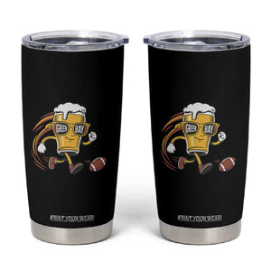 Funny Beer Mug Playing Football Tumbler Cup Team Supporter Green Bay Gift TS12 Black Print Your Wear