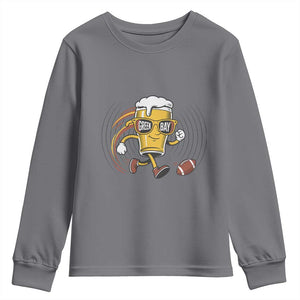 Funny Beer Mug Playing Football Youth Sweatshirt Team Supporter GFF Gift TS12 Charcoal Print Your Wear