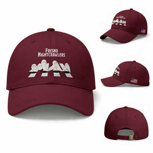 Fresno Nightcrawler Baseball Cap Folklore Gothic Horror Cryptid Gift TS12 Baseball Cap Universal Fit Maroon Print Your Wear