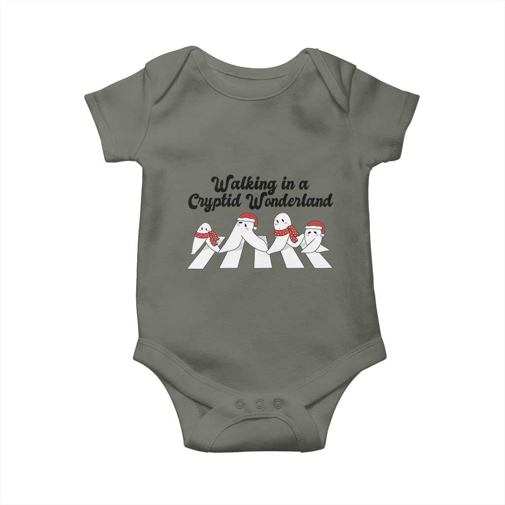 Funny Fresno Nightcrawlers Christmas Gift Baby Onesie Walking In A Cryptid Wonderland TS12 Military Green Print Your Wear