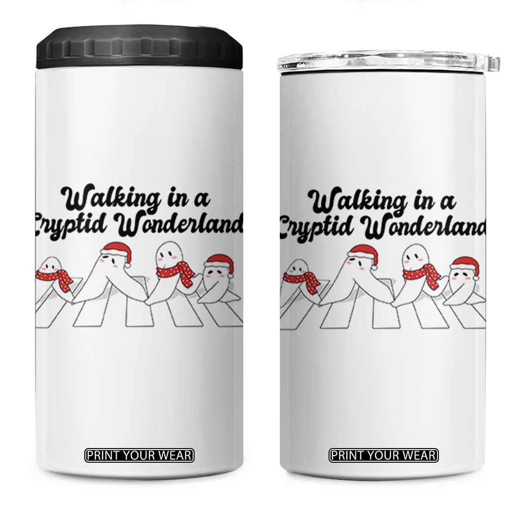 Funny Fresno Nightcrawlers Christmas Gift 4 in 1 Can Cooler Tumbler Walking In A Cryptid Wonderland TS12 One Size: 16 oz White Print Your Wear