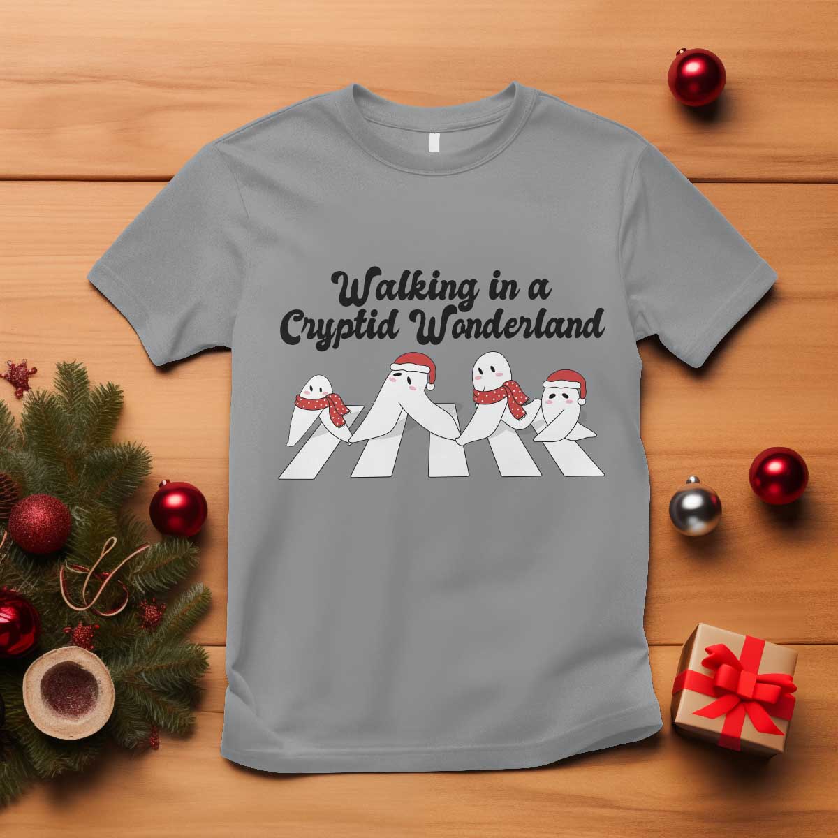 Funny Fresno Nightcrawlers Christmas Gift T Shirt Walking In A Cryptid Wonderland TS12 Sport Gray Print Your Wear