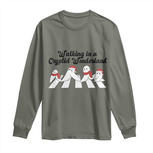 Funny Fresno Nightcrawlers Christmas Gift Long Sleeve Shirt Walking In A Cryptid Wonderland TS12 Military Green Print Your Wear