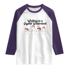 Funny Fresno Nightcrawlers Christmas Gift Raglan Shirt Walking In A Cryptid Wonderland TS12 White Purple Print Your Wear