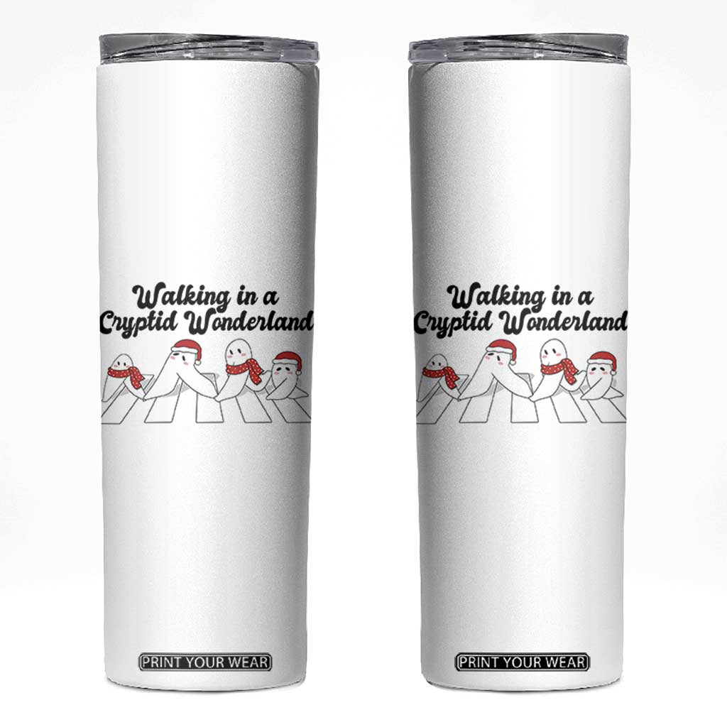 Funny Fresno Nightcrawlers Christmas Gift Skinny Tumbler Walking In A Cryptid Wonderland TS12 White Print Your Wear