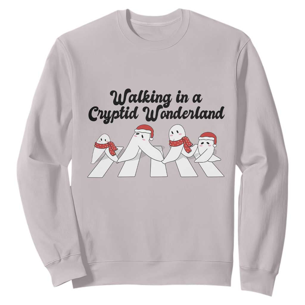 Funny Fresno Nightcrawlers Christmas Gift Sweatshirt Walking In A Cryptid Wonderland TS12 Ice Gray Print Your Wear