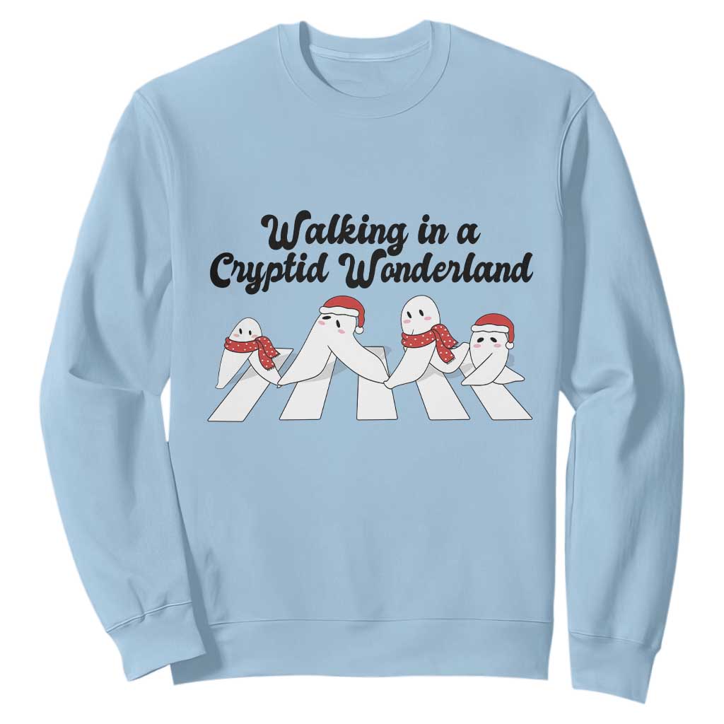 Funny Fresno Nightcrawlers Christmas Gift Sweatshirt Walking In A Cryptid Wonderland TS12 Light Blue Print Your Wear