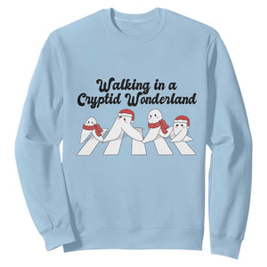 Funny Fresno Nightcrawlers Christmas Gift Sweatshirt Walking In A Cryptid Wonderland TS12 Light Blue Print Your Wear