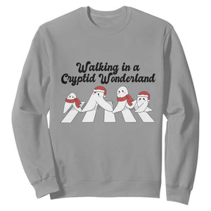 Funny Fresno Nightcrawlers Christmas Gift Sweatshirt Walking In A Cryptid Wonderland TS12 Sport Gray Print Your Wear