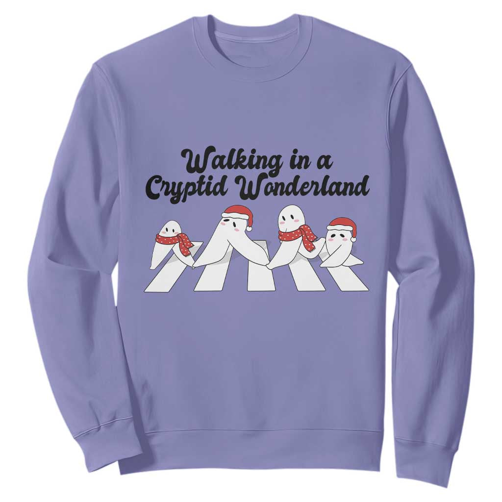 Funny Fresno Nightcrawlers Christmas Gift Sweatshirt Walking In A Cryptid Wonderland TS12 Violet Print Your Wear