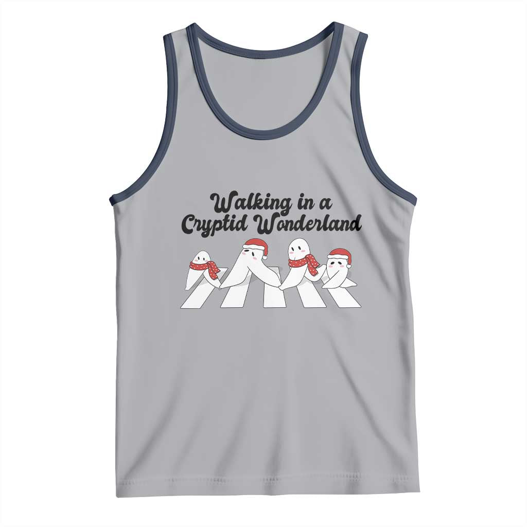 Funny Fresno Nightcrawlers Christmas Gift Tank Top Walking In A Cryptid Wonderland TS12 Athletic Heather Navy Print Your Wear